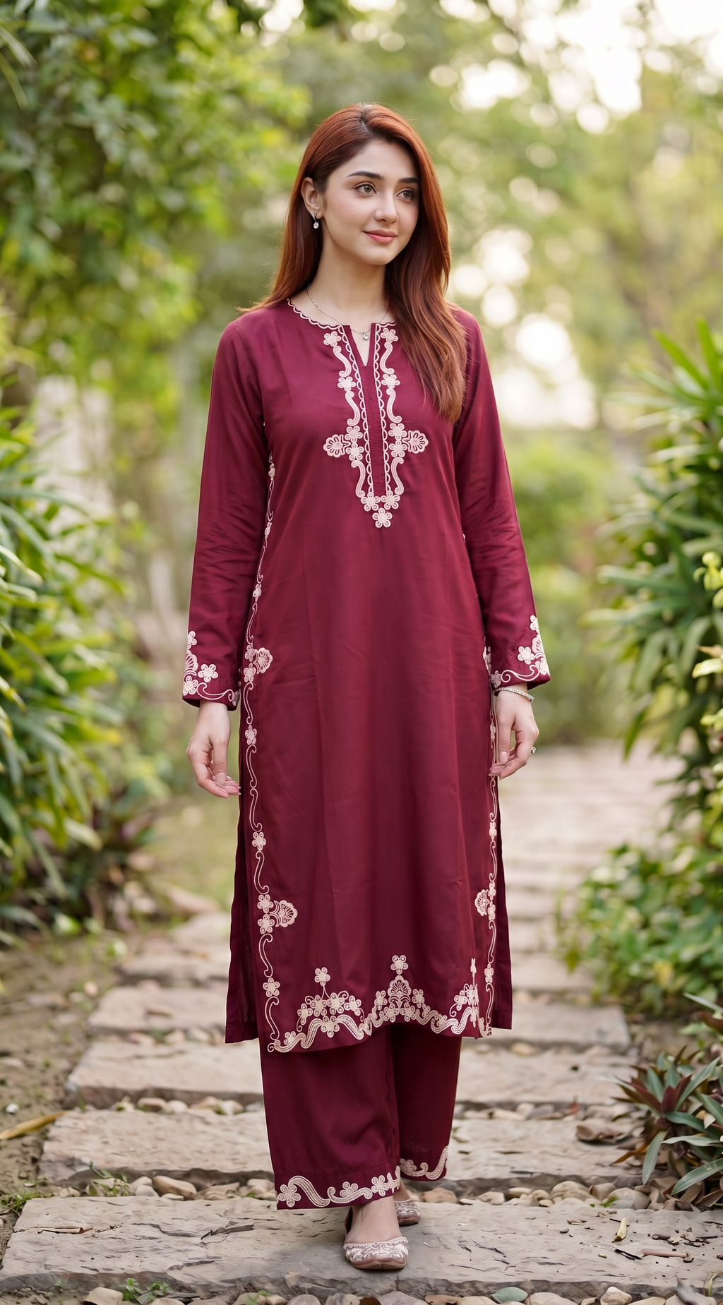 Plum Royale 2 Piece Embroidered