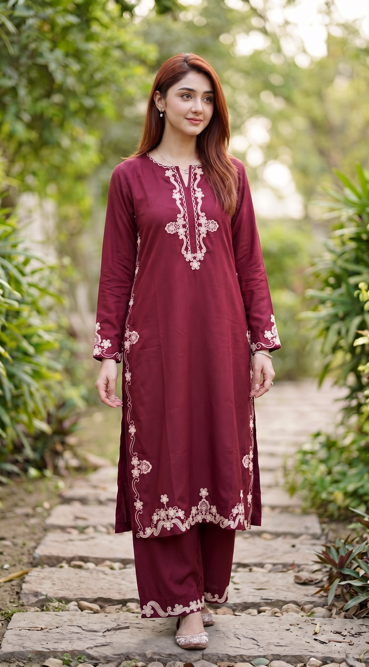 Plum Royale 2 Piece Embroidered