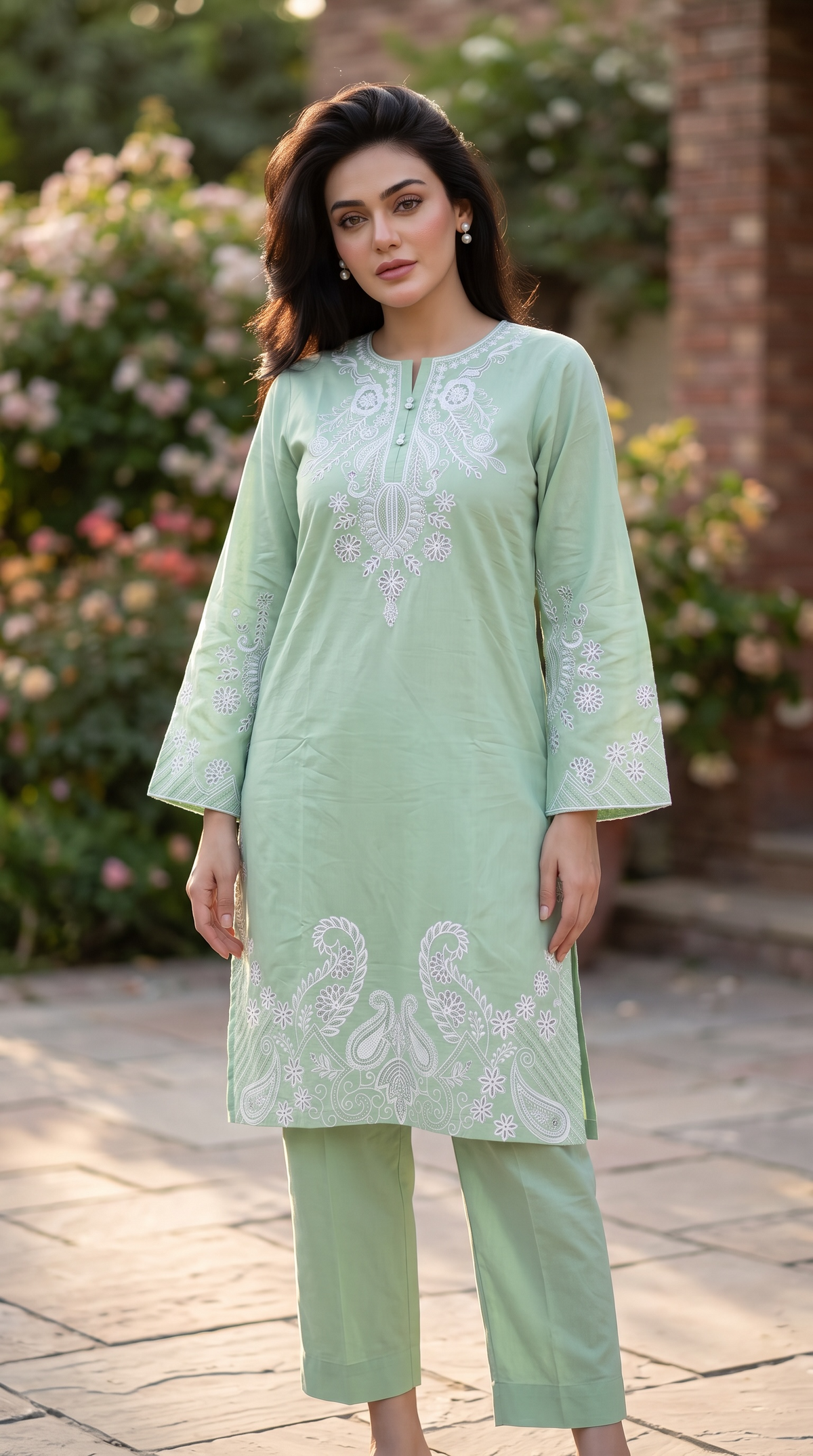 Mint Green 2PCS Viscose Suit