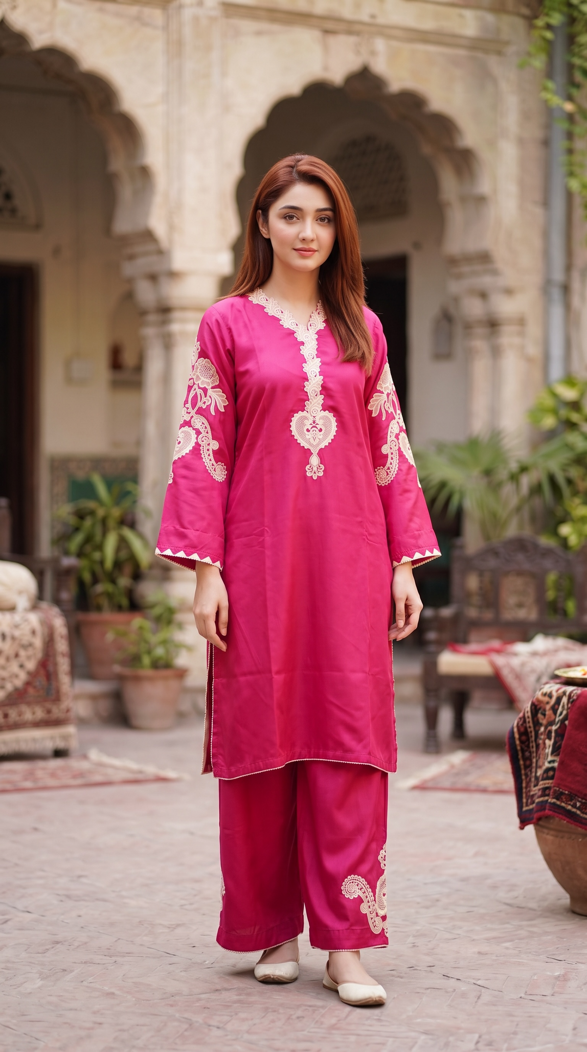Rani Pink 2PCS Viscose Suit
