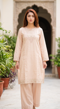 Peach 2PCS Viscose Suit