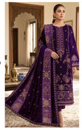 Velvet Premium Exclusive Heavy Embroidered 3Pc – Purple | V177