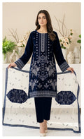 Velvet Premium Exclusive Heavy Embroidered 3Pc – Royal Blue | V194