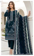 Velvet Premium Exclusive Heavy Embroidered 3Pc – Zinc | V198