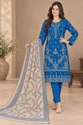 Dhanak 3Pc with Handmade Multani Shawl – Sky Blue
